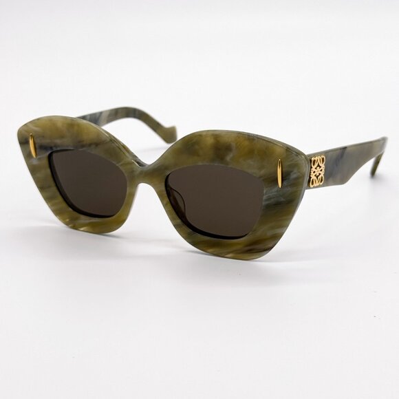 NEW LOEWE LW40127I 60E GREEN CAT EYE WOMEN SUNGLASSES LOEWE - Picture 3 of 10